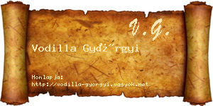 Vodilla Györgyi névjegykártya